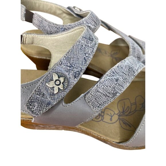 Romika Taupe Nevis 07 Leather Wedge Sandals Size 41/10 Cushioned Sole - Picture 6 of 11